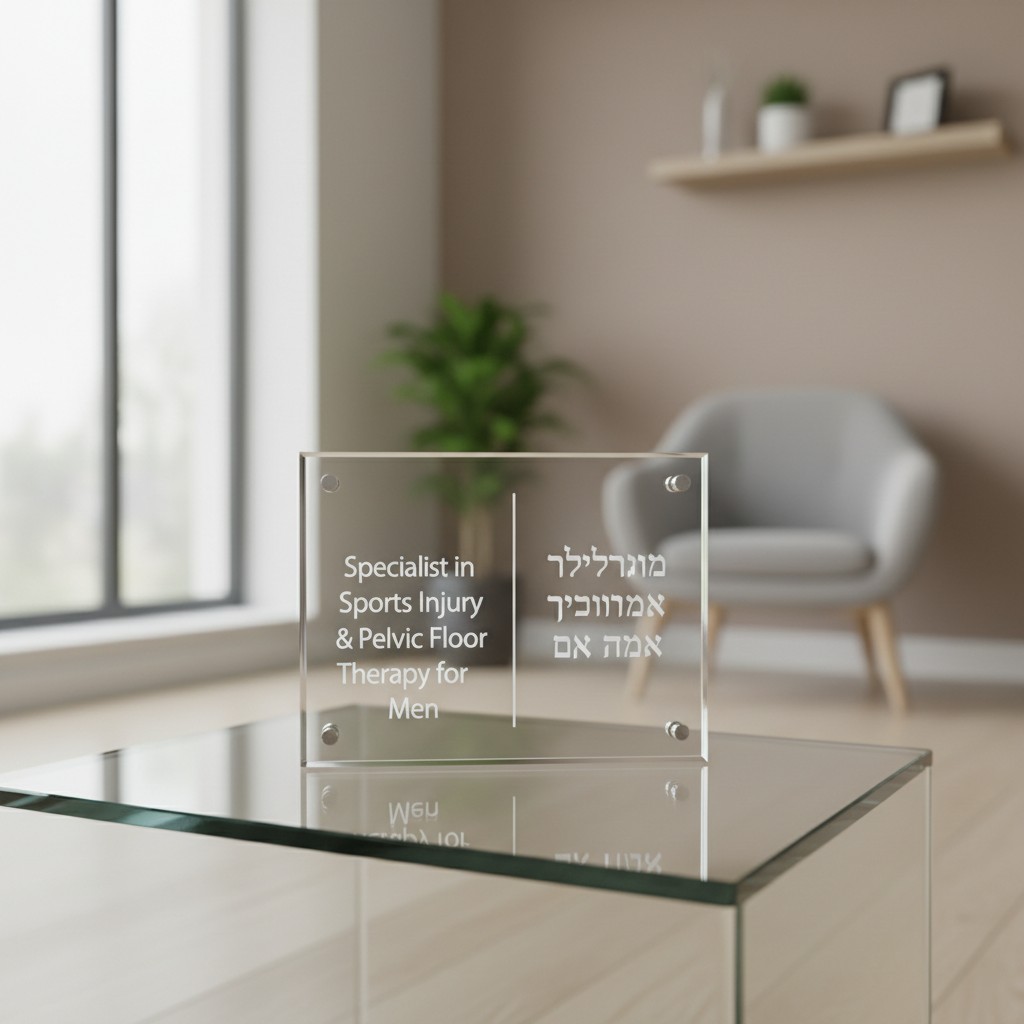 The image shows a small verifiable awards video about a male sports injury and pelvic floor theory. The background has a t...